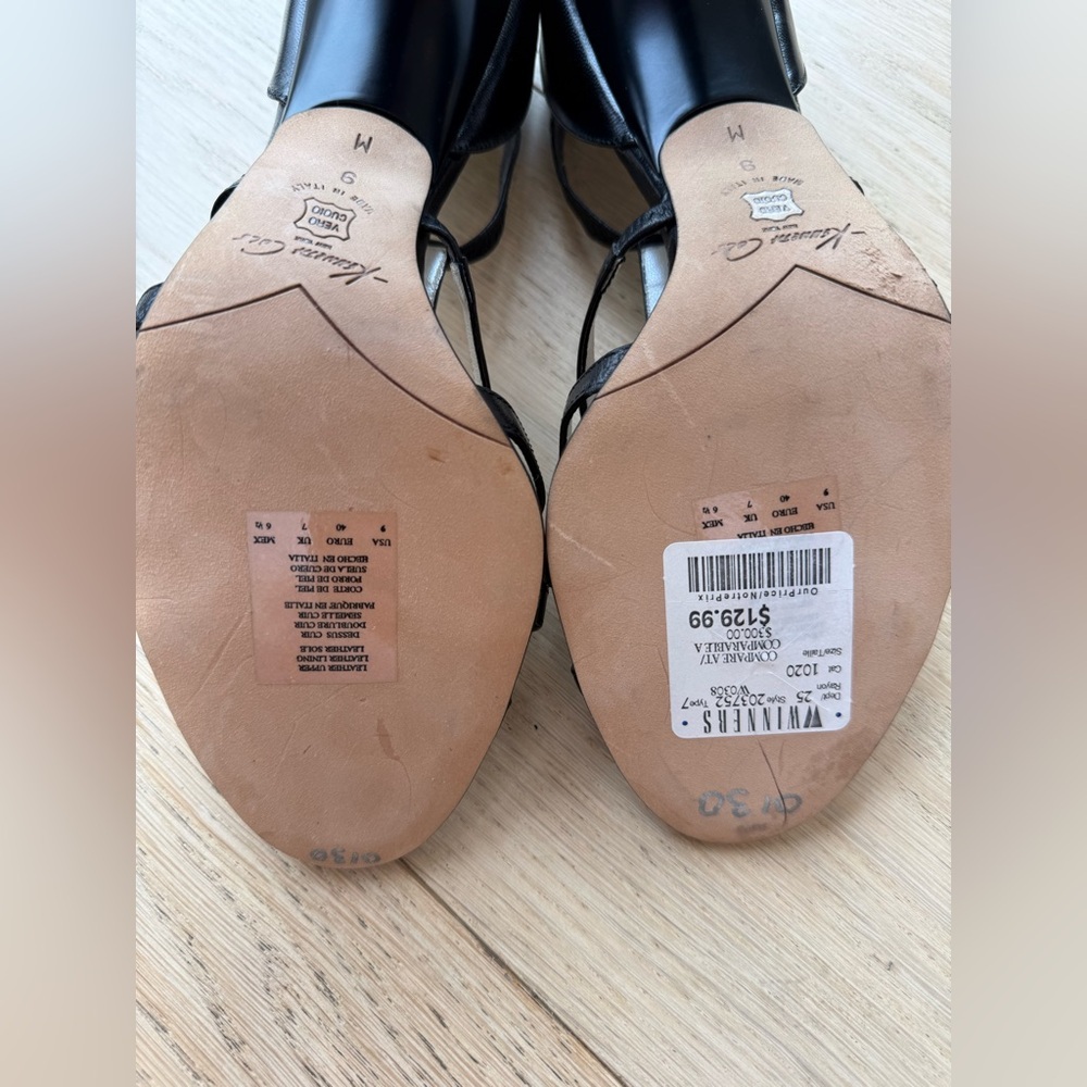 Vintage Kenneth Cole Leather Strappy Heels Black | Made in Italy | NWT | Size 9 - Picture 2 of 9